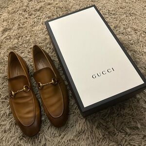 Gucci Jordaan Tan Brown Leather Loafers (Worn 1x) - Men’s Size 12